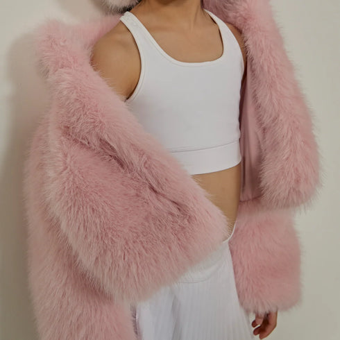 CROP FAUX JACKET