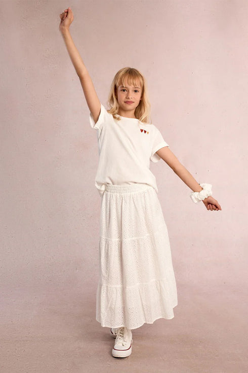 EYELET MAXI SKIRT