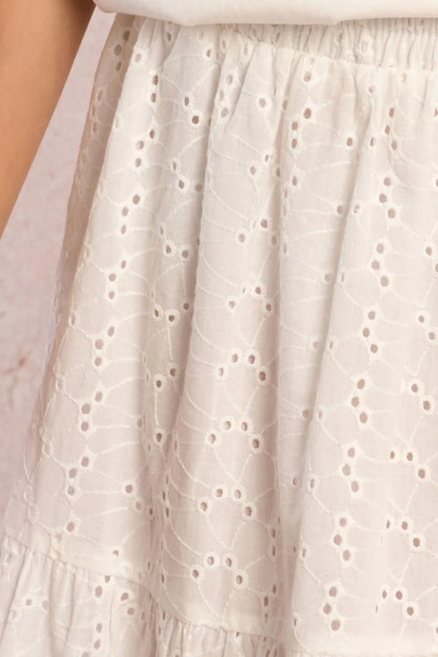 EYELET MAXI SKIRT