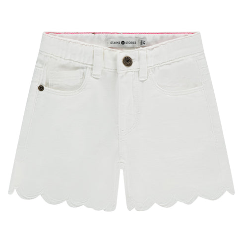 SCALLOP DENIM SHORT