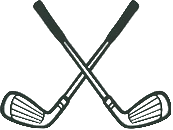 Crossed golf clubs